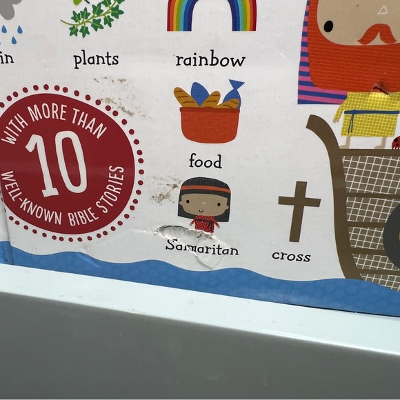 Hardcover Board Book The Look and Tell Bible: Bible Stories Rebus Dawn Machell - Picture 8 of 9